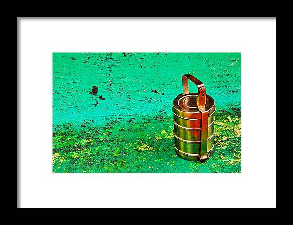 Green Framed Print featuring the photograph Lunch Box by Prakash Ghai