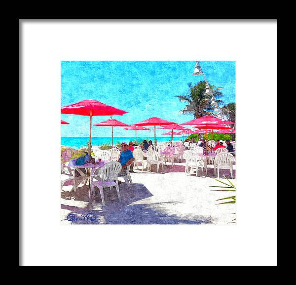 susan Molnar Framed Print featuring the photograph Lunch with Your Feet in the Sand by Susan Molnar
