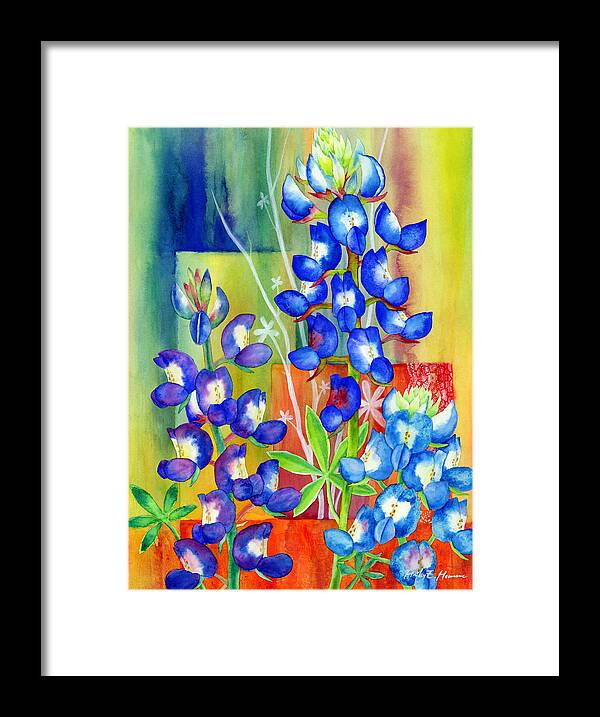 Wild Flower Framed Print featuring the painting Lupinus Texensis by Hailey E Herrera