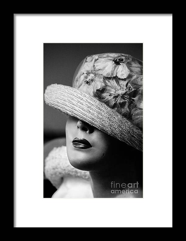 Floral Framed Print featuring the photograph Luscious Lips and a Floral Hat by Robert Yaeger