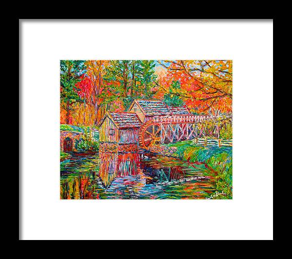 Mabry Mill Framed Print featuring the painting Mabry Mill in Fall by Kendall Kessler