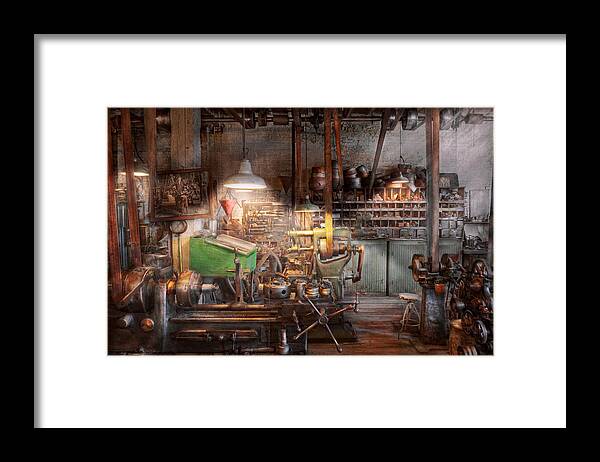 Machinist Framed Print featuring the photograph Machinist - It all starts with a Journeyman by Mike Savad