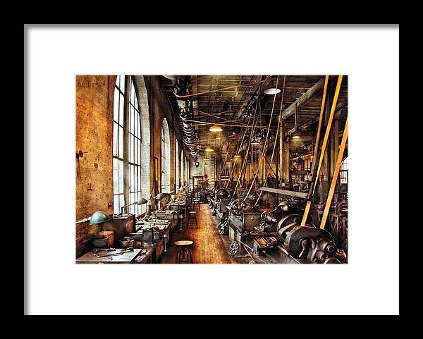 Machinist Framed Print featuring the photograph Machinist - Machine Shop Circa 1900's by Mike Savad