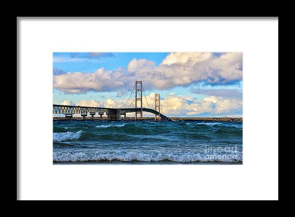 Mackinac Framed Print featuring the photograph Mackinac Among the Waves by Rachel Cohen