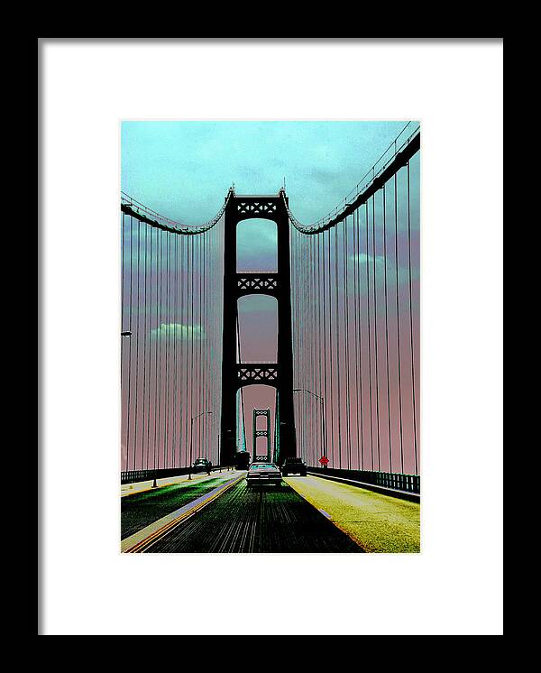 Mackinac Bridge Framed Print featuring the photograph Mackinac Bridge Fantasy by Terri Harper