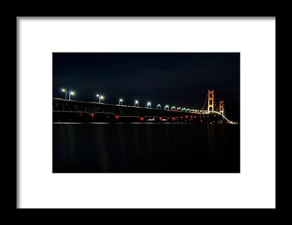 Mackinac Bridge Framed Print featuring the photograph Mackinac Bridge by Gary McCormick