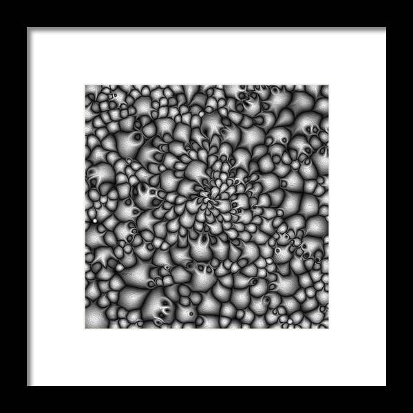 Macro Framed Print featuring the digital art Macro Grey Clusters by Phil Perkins