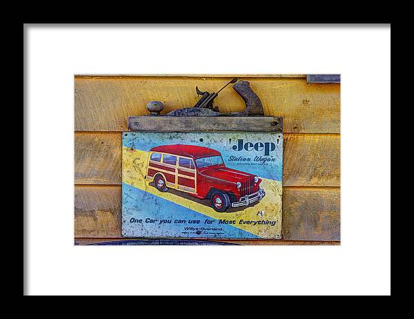 Willys Framed Print featuring the photograph Made of Steel Not of Wood - The Willys - Overland Jeep Station Wagon by Michael Mazaika