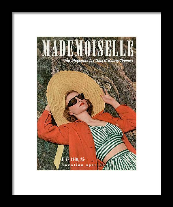Fashion Framed Print featuring the photograph Mademoiselle Cover Featuring A Model Wearing by Paul D'Ome