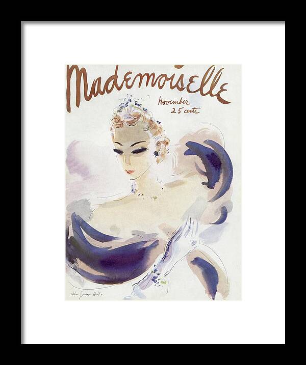 Fashion Framed Print featuring the photograph Mademoiselle Cover Featuring A Woman In A Gown by Helen Jameson Hall