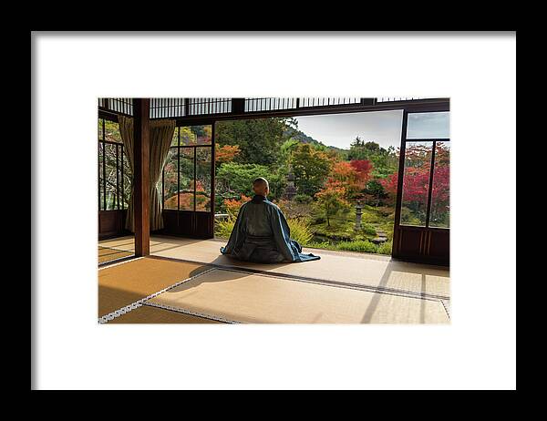 Japan Framed Print featuring the photograph Ma??ditation by Marc Pelissier