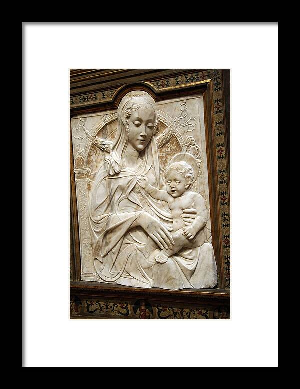 Madonna Framed Print featuring the photograph Madonna And Child -- Agostino Di Duccio? by Cora Wandel