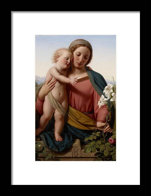 Jesus Framed Print featuring the painting Madonna and Child by Franz Ittenbach