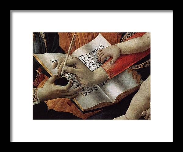 Botticelli Framed Print featuring the painting Madonna Del Magnificat Detail by Pam Neilands