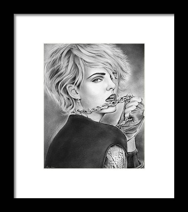 Singer Framed Print featuring the drawing Madonna by Greg Joens