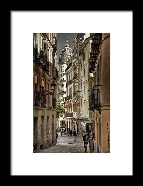 City Framed Print featuring the photograph Madrid Streets by Joan Carroll