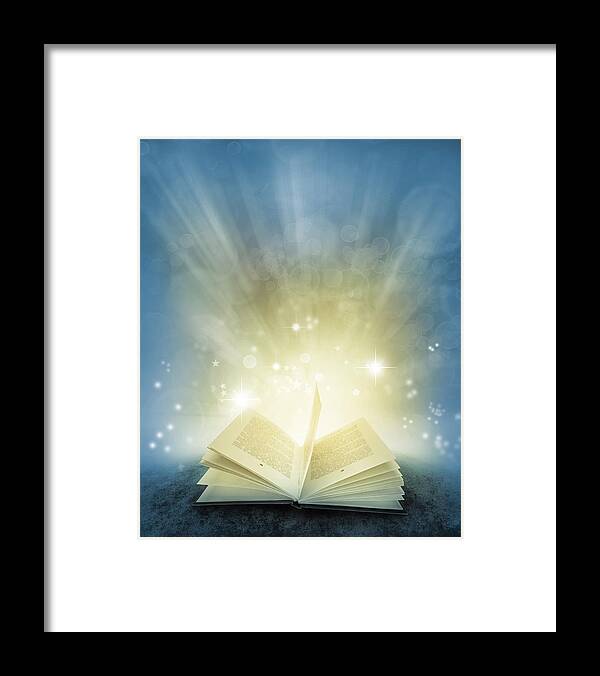 Open Framed Print featuring the photograph Magic book by Les Cunliffe
