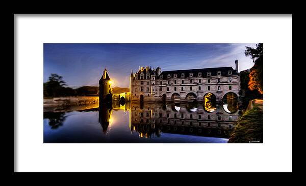Chateau De Chenonceau Framed Print featuring the photograph Magic castle in the moonlight by Weston Westmoreland