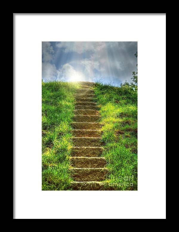 Peggy Franz Framed Print featuring the photograph Magical Stairway by Peggy Franz