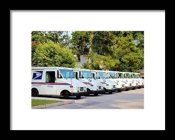 United States Framed Print featuring the photograph Mail Trucks by Cynthia Guinn