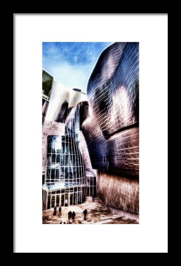 Guggenheim Framed Print featuring the photograph Main Entrance of Guggenheim Bilbao Museum in the Basque Country Fractal by Weston Westmoreland