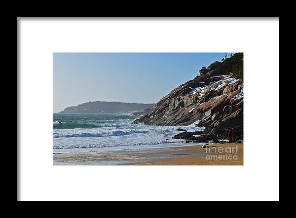 Maine Framed Print featuring the photograph Maine Surfing Scene by Meandering Photography