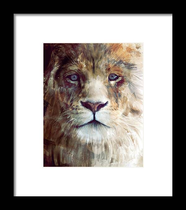 Lion Framed Print featuring the painting Majesty by Amy Hamilton