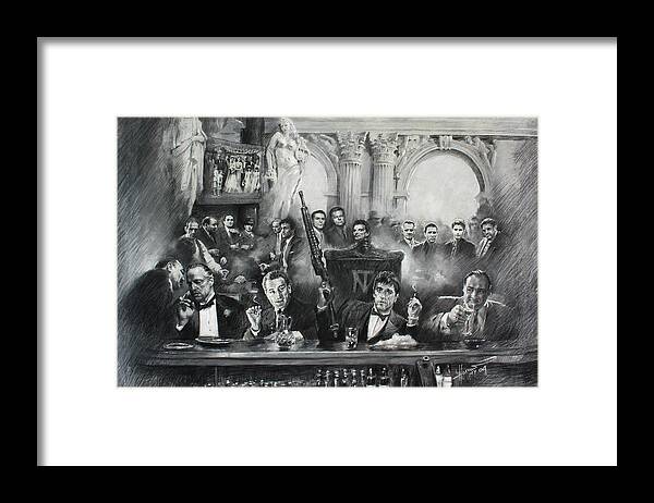 Gangsters Framed Print featuring the drawing Make Way For The Bad Guys by Ylli Haruni