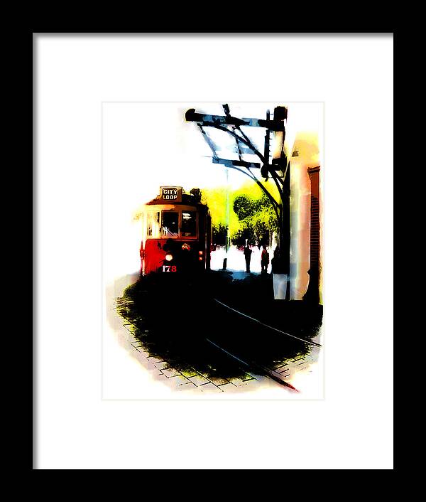Abstract Framed Print featuring the photograph Make Way for the Tram by Steve Taylor