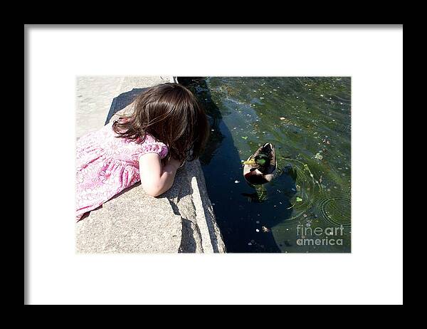 Duck Framed Print featuring the photograph Making Friends by Sandra Clark