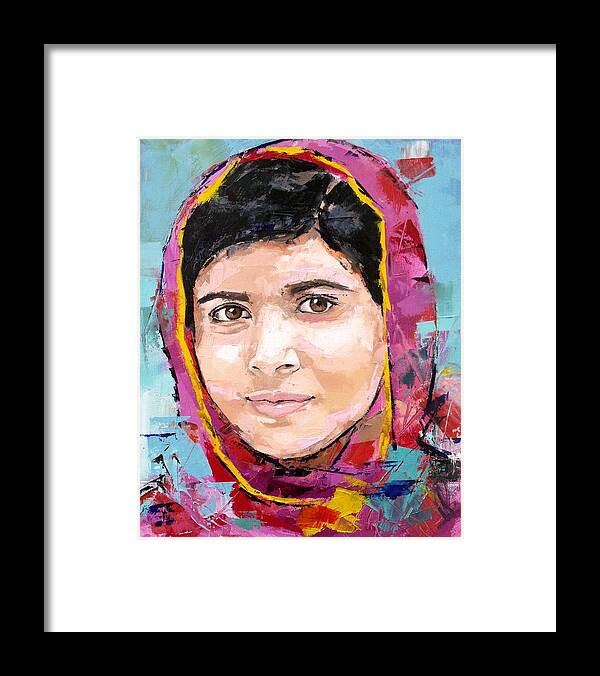 Malala Framed Print featuring the painting Malala Yousafzai by Richard Day