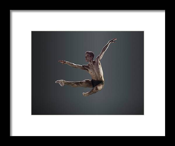 Ballet Dancer Framed Print featuring the photograph Male Ballet Dancer Performing Italian by Nisian Hughes