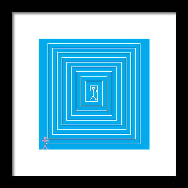 Labyrinth Framed Print featuring the painting Male Maze Icon by Thisisnotme