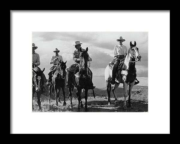 Animal Framed Print featuring the photograph Male Models For The Gap Riding Horses by Arthur Elgort