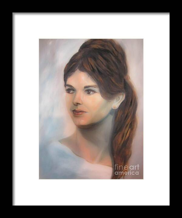 An Oil Painting Of My Mom Mama Mother Fine Art Framed Print featuring the photograph Mama by Robert Loe