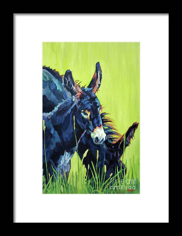 Mule Framed Print featuring the painting Mamma's Boy by Patricia A Griffin