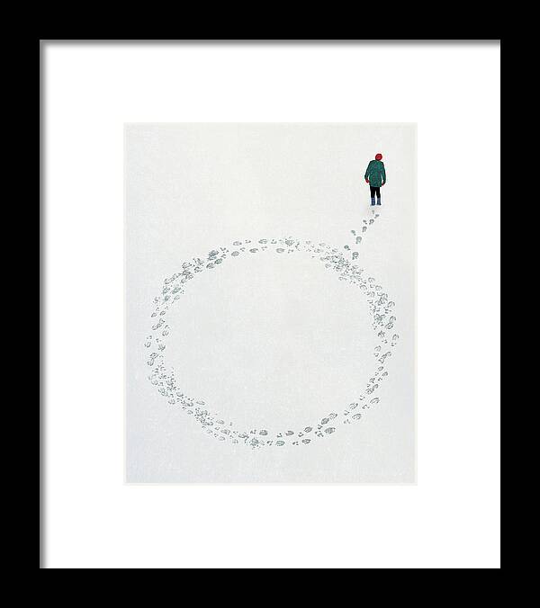 Adult Framed Print featuring the photograph Man Changing Direction After Walking by Ikon Images
