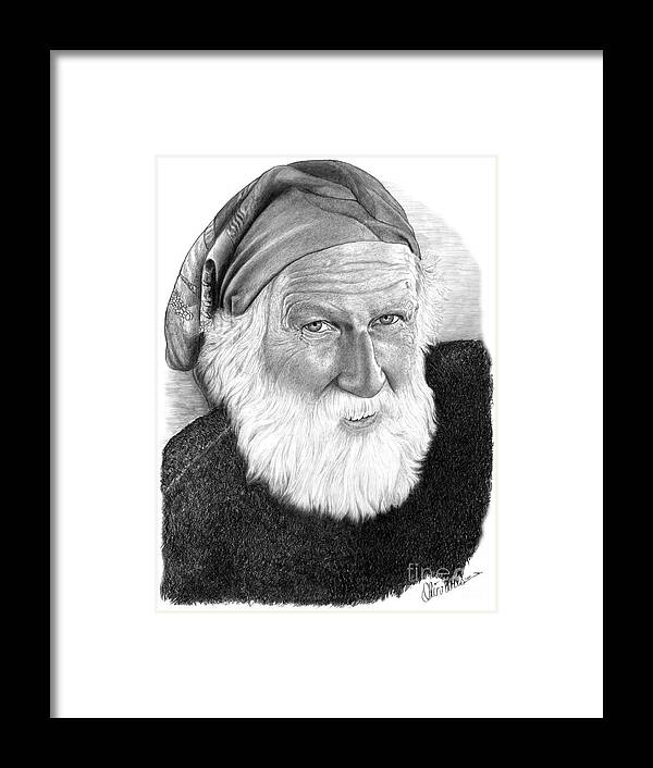 Pencil Drawing Print Framed Print featuring the drawing Man in Head Scarf by Joe Olivares