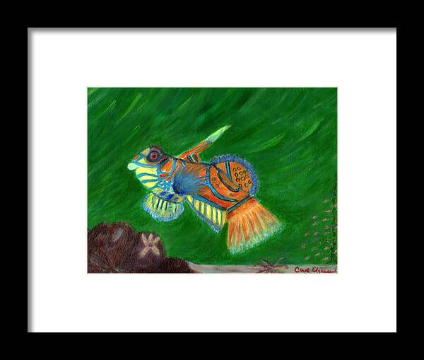 Fish Framed Print featuring the painting Mandarin Fish by Carol Eliassen