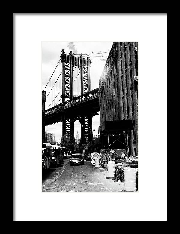 Built Structure Framed Print featuring the photograph Manhattan Bridge,nyc by Lisa-blue