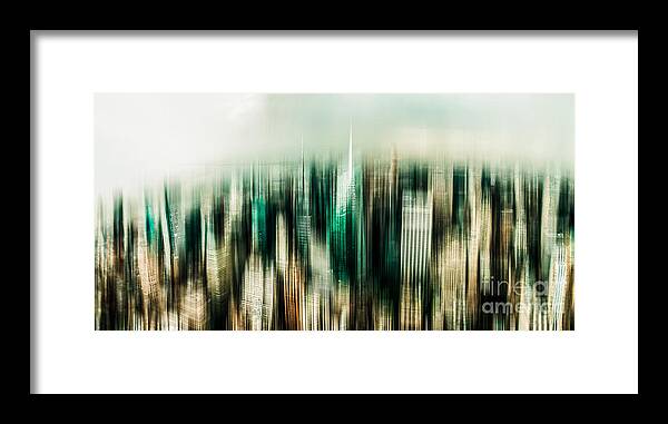 Nyc Framed Print featuring the photograph Manhattan Panorama Abstract by Hannes Cmarits