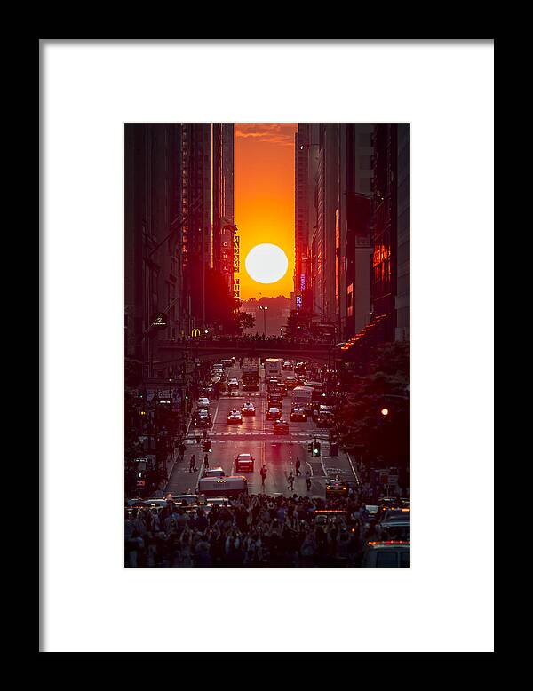 2014 Framed Print featuring the photograph Manhattanhenge by Eduard Moldoveanu