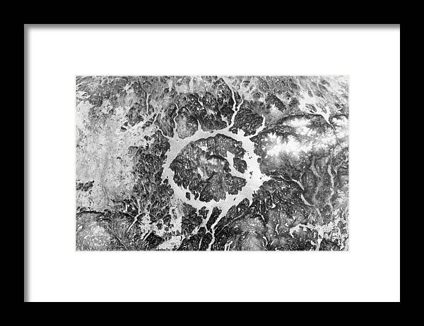 The Largest And Oldest Crater Manicouagan Crater Framed Print featuring the photograph Manicouagan Crater by Anonymous