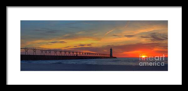 Manistee Framed Print featuring the photograph Manistee Sunset by Twenty Two North Photography