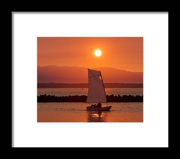 Sunset Framed Print featuring the photograph Mans Best Friend by Scott Campbell