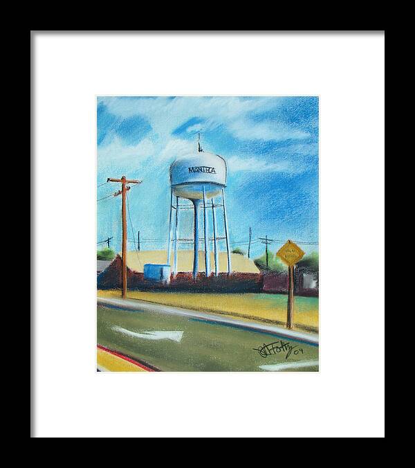 Manteca Framed Print featuring the painting Manteca Tower by Michael Foltz