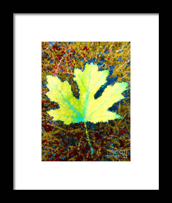 Maple Leaf Framed Print featuring the digital art Maple Leaf poster style by Vintage Collectables