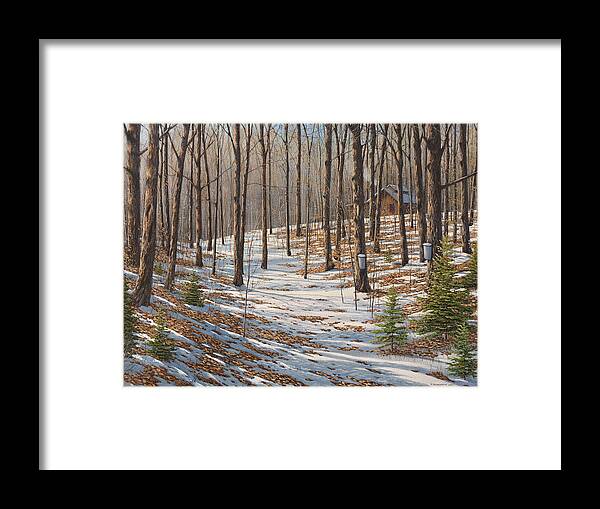 Jake Vandenbrink Framed Print featuring the painting Maple Woods by Jake Vandenbrink