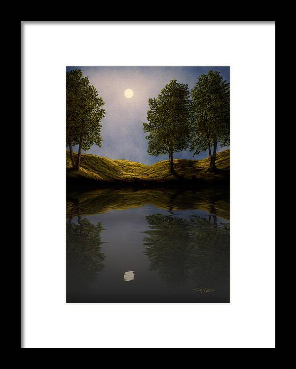Experimental Art Framed Print featuring the photograph Maples In Moonlight Reflections by Frank Wilson