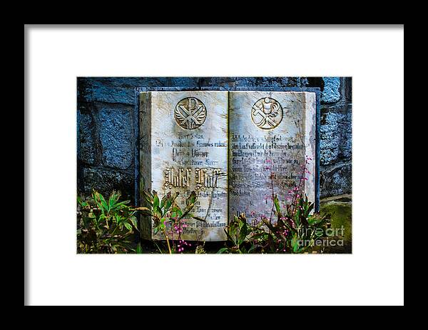 Bible Framed Print featuring the photograph Marble Bible - Franciscan Monastery - Fussen - Germany by Gary Whitton